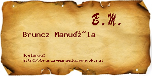 Bruncz Manuéla névjegykártya